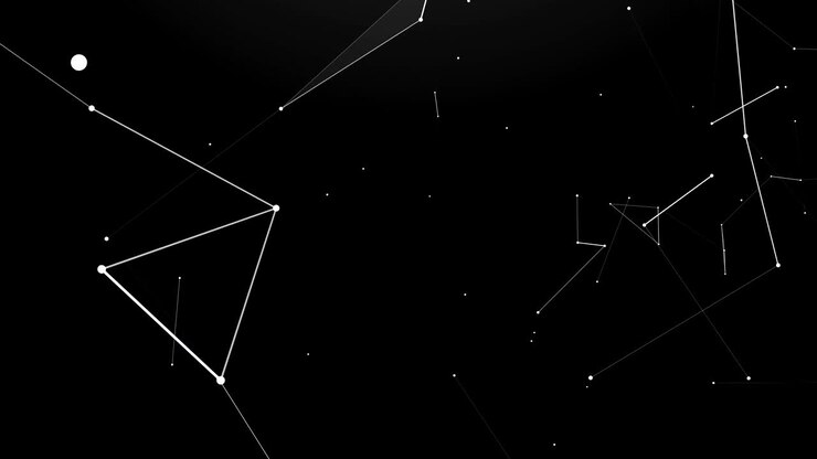 Black white plexus with dots, lines, triangles.