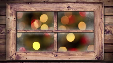 christmas lights seen through window 4k