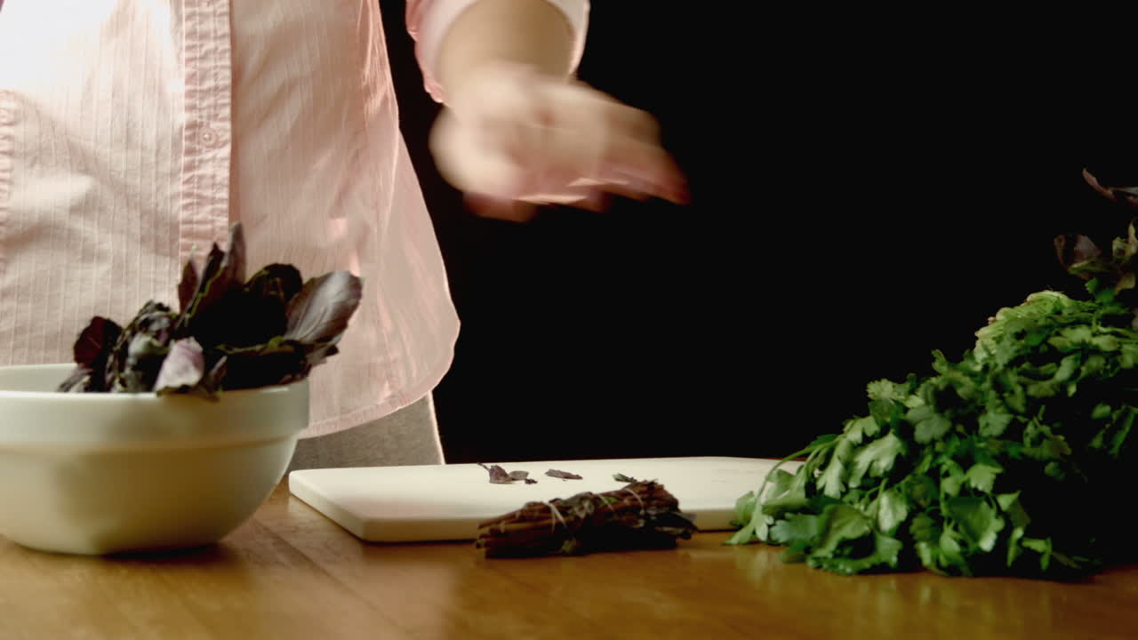 Preparing Fresh Herbs and Vegetables