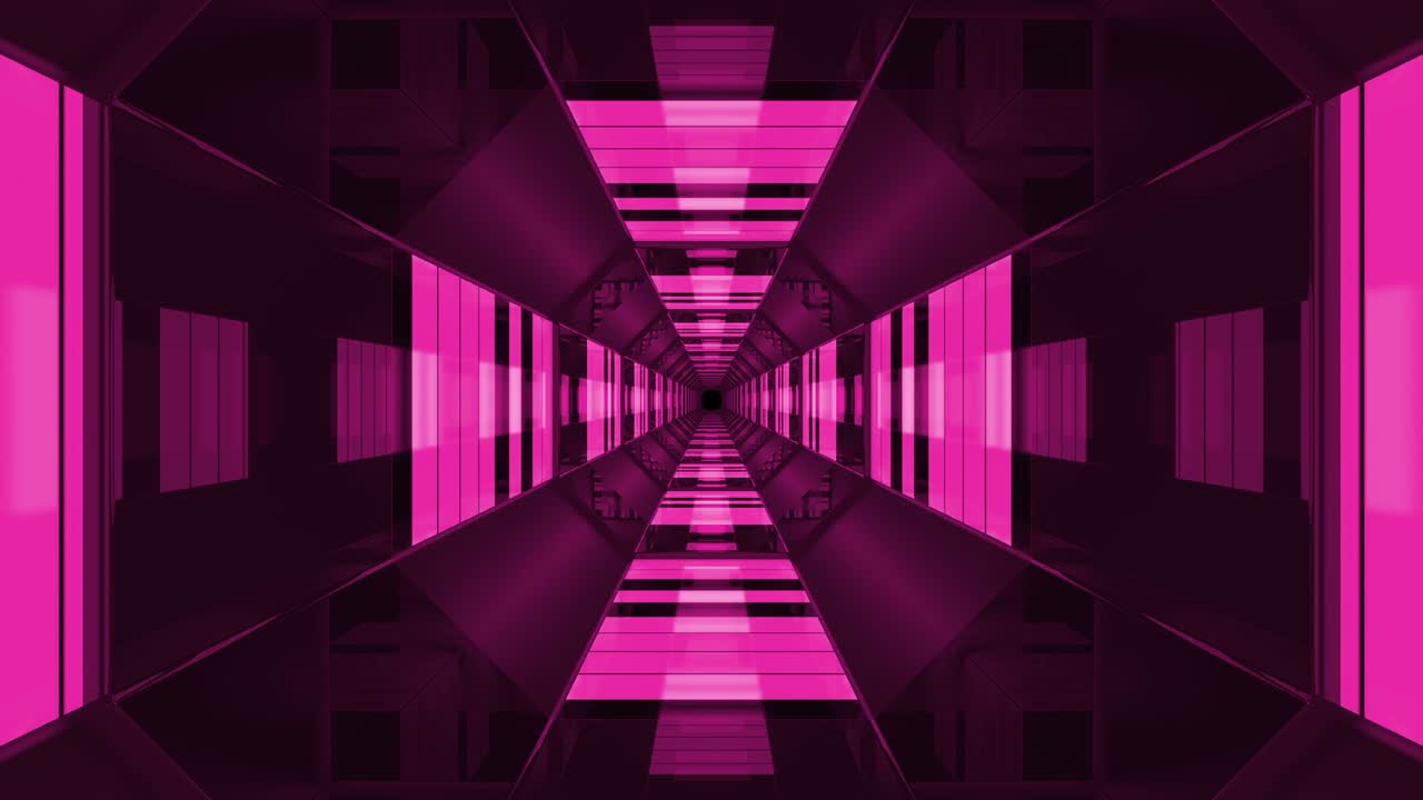 corredor de animación en 3d con bucles abstractos rosados