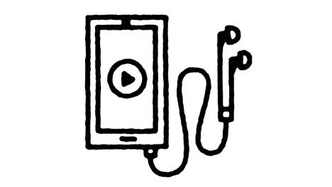 music industry doodle line icon animation