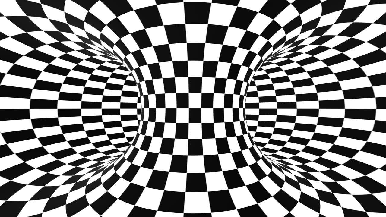 оптическая иллюзия шахматного туннеля