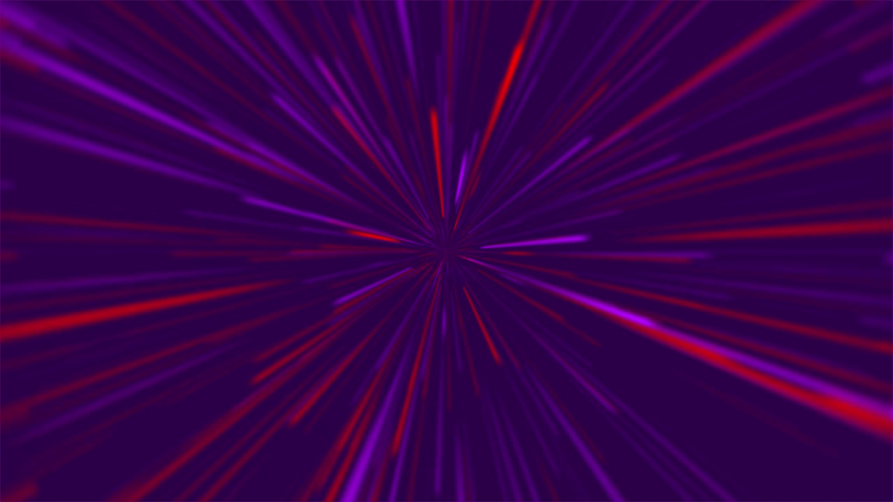 animación de brillantes rayos rojos y púrpuras que se mueven como un viaje hiperespacial