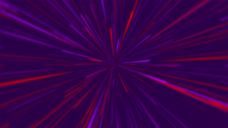 animación de brillantes rayos rojos y púrpuras que se mueven como un viaje hiperespacial