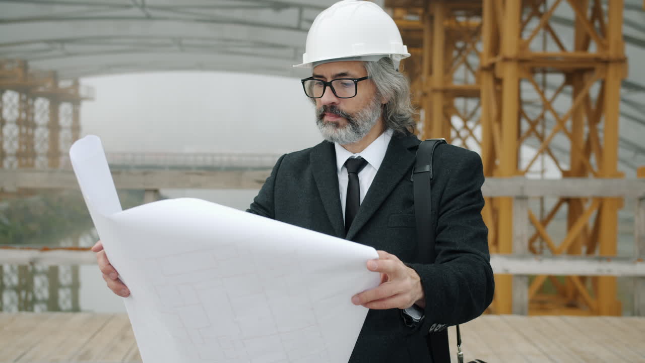 Architect Reviewing Construction Plans