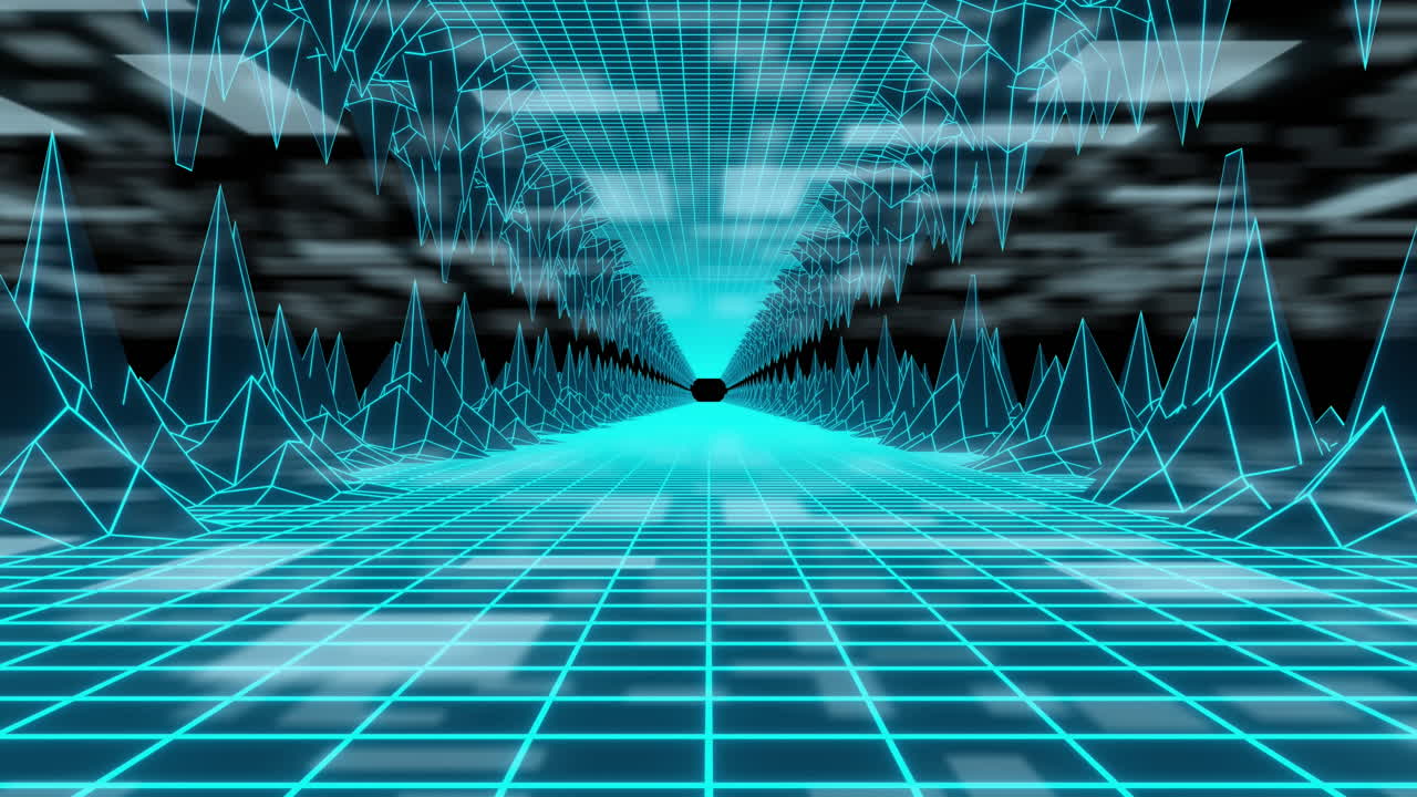 animación del procesamiento de datos con metaverso sobre cuadrícula