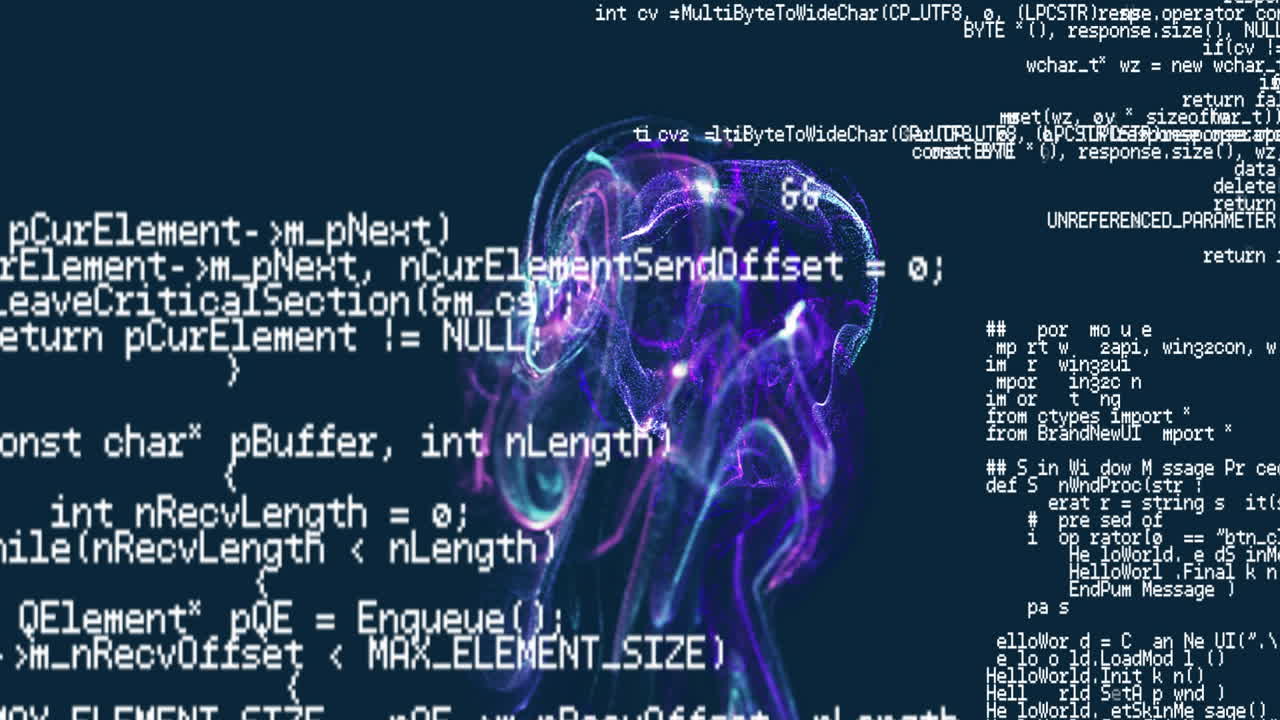 animación de formas con rastros de luz sobre el procesamiento de datos en fondo negro