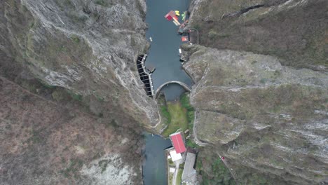 The-Matka-dam-at-Lake-Matka-with-the-canyon-in-the-Skopje-surroundings-in-Macedonia