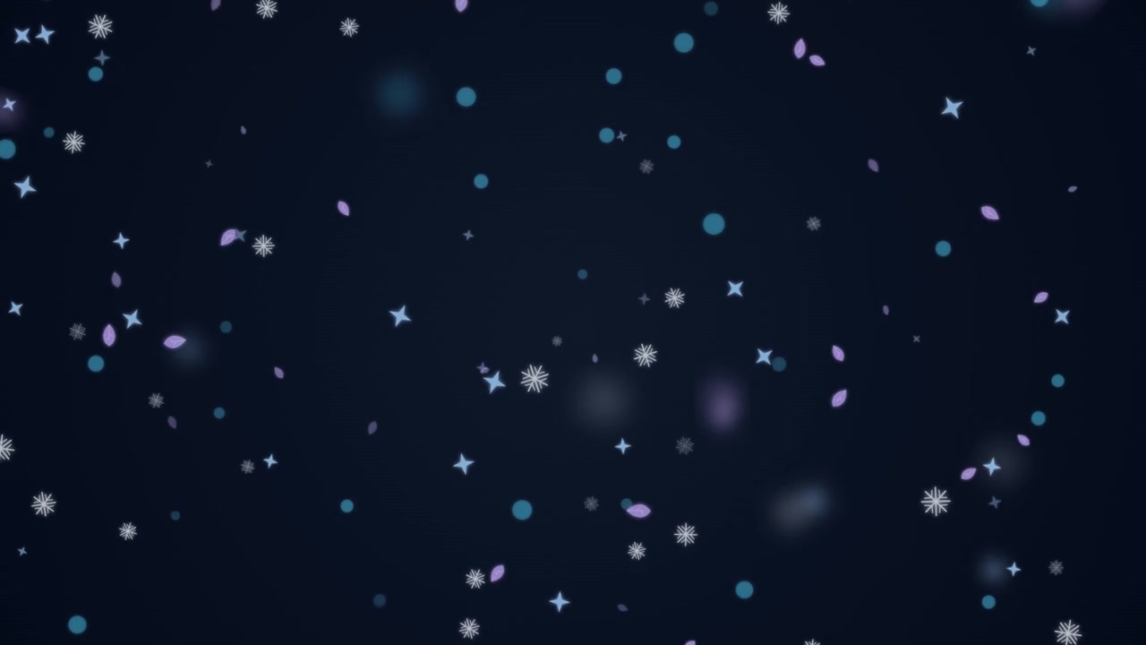 Abstract Motion Background with Falling Snowflakes and Stars