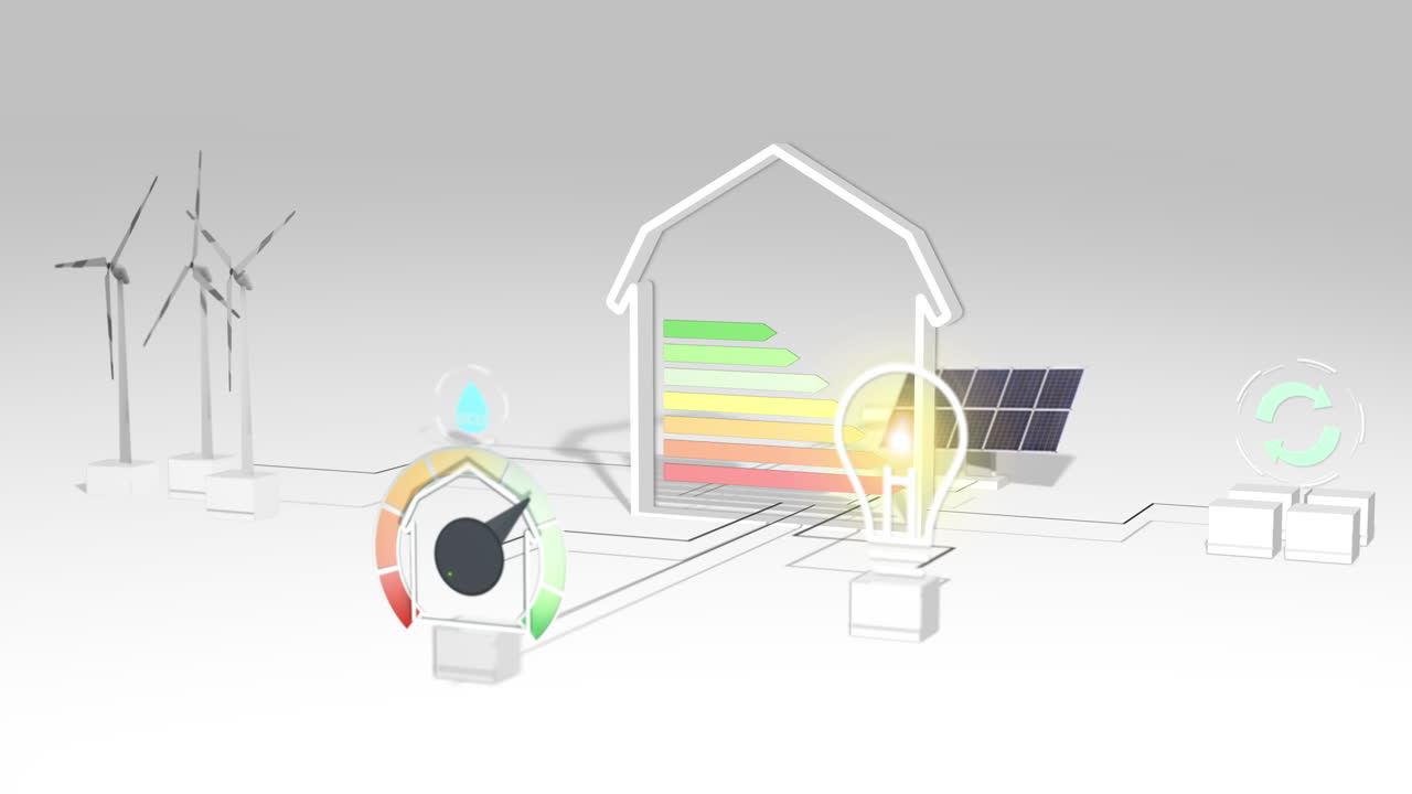 animación de calificación energética ecológica de la casa de eficiencia energética