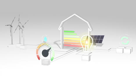 energy efficiency house eco energy rating animation