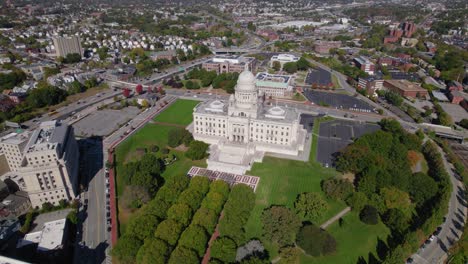 aerial of a capitol building in providence rhode island