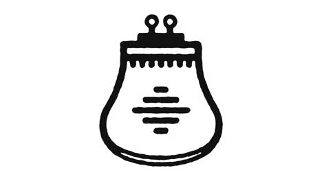 imágenes de animación del icono del bolso y canal alfa