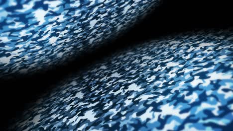 blue camouflage pattern background. military uniform concept. abstract line and wave texture. loop animation.