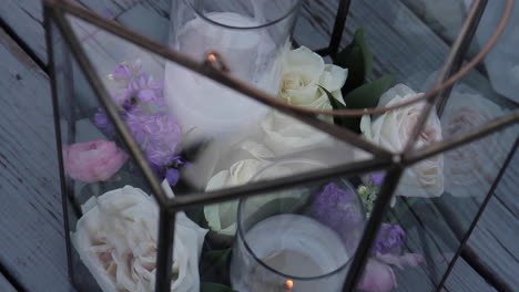 flowers and candles at wedding venue