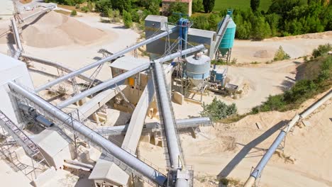 Lime-Processing-Plant-In-Limestone-Quarry---aerial-drone-shot