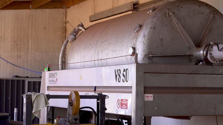 Wine production, vacuum press used for producing wine