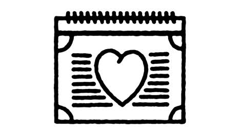 wedding anniversary hand draw line icon animation