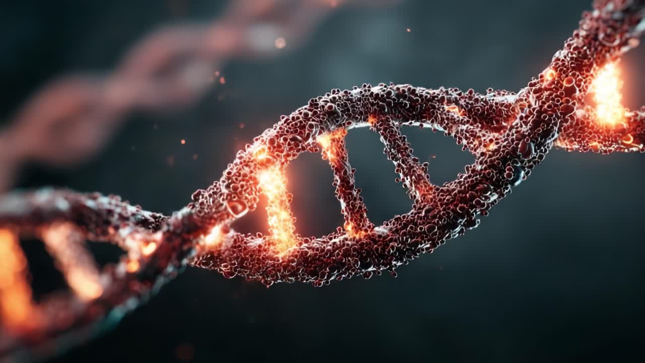 An Electrifying Close-Up of a DNA Helix: Exploring the Intricate Structure and Functionality of Genetic Material in a Stunning Visual Representation