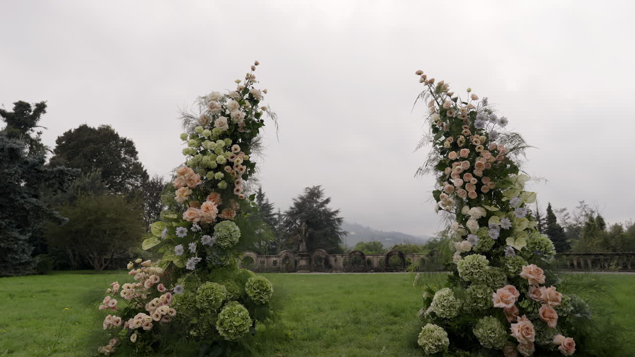 Floral Wedding Arch in a Garden