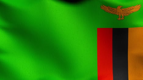 seamless loop 4k vdo. zambia national flag blowing in the wind isolated. official patriotic abstract design. 3d rendering illustration of waving sign symbol.