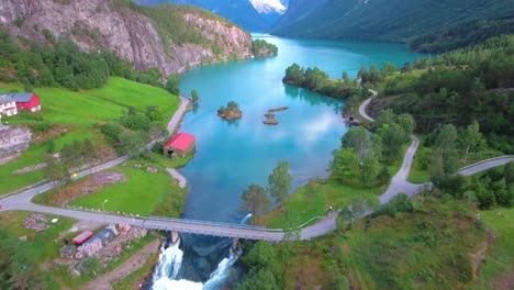 lovatnet lake beautiful nature norway.