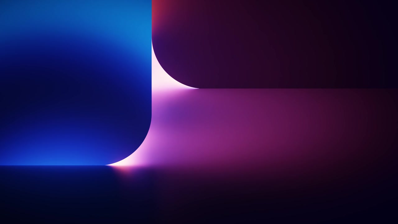 Abstract Background with Glowing Blue and Pink Curved Surfaces