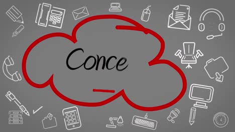 Businessman drawing cloud flow chart