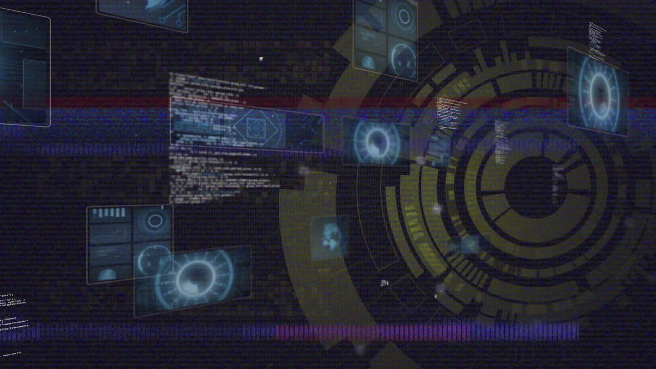 animación del procesamiento de datos y el alcance del escaneo sobre el globo sobre fondo oscuro