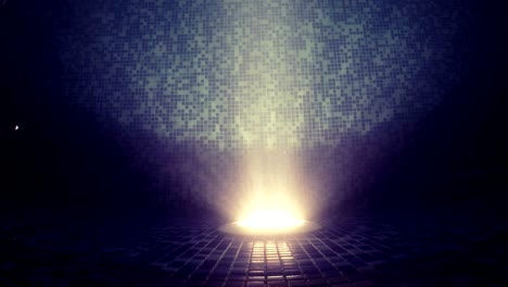 swimming pool light at dark night, loop background, vintage