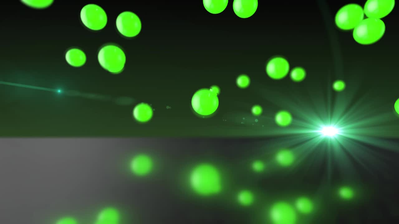 bolas de luz verde que rebotan