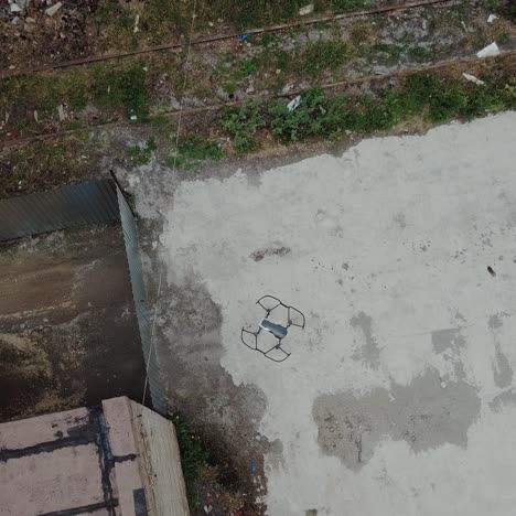 flying over an abandoned factory with a drone. industry in ruins.