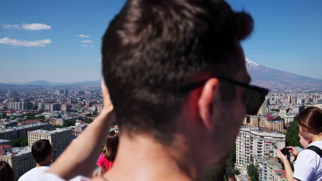 city view with mountain in the background