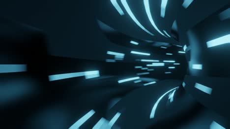 fast movement inside round tunnel with light blue lights. seamless looped simple motion graphic animated background