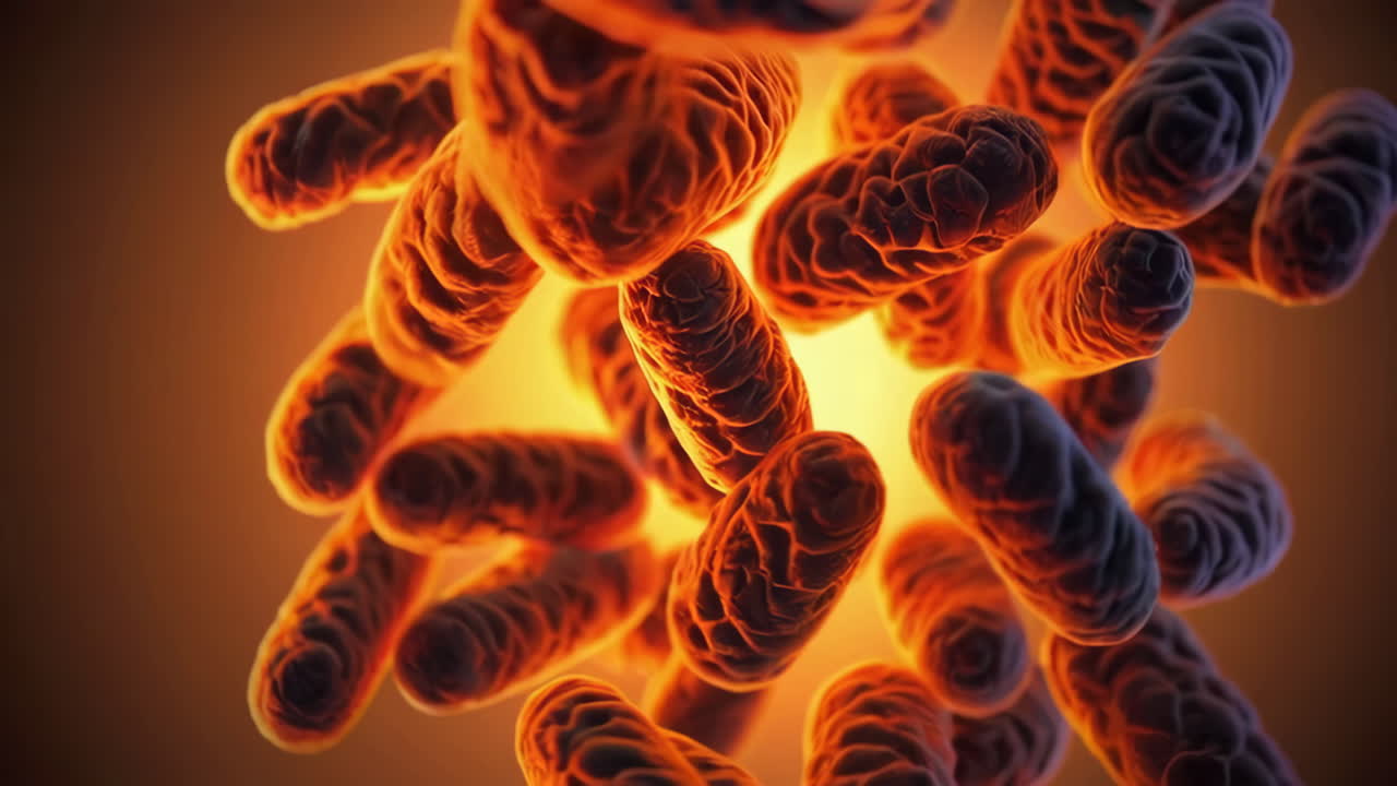 Close-up of Microscopic Bacteria and Microbes