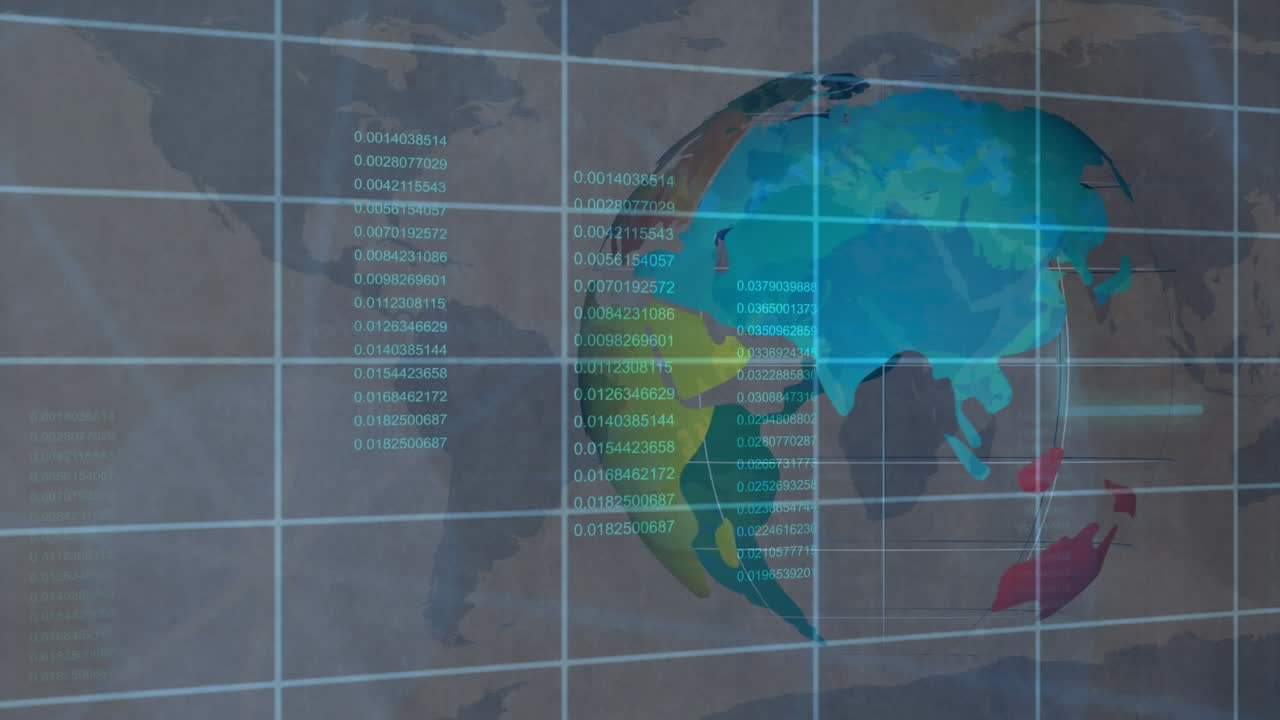 animación de los datos de la interfaz digital en todo el mundo