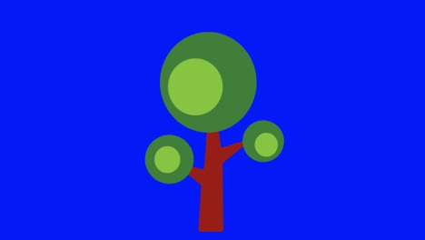 animation of a tree icon on a blue screen