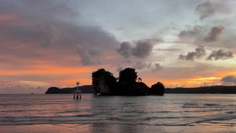 Sunset over Tropical Island Beach