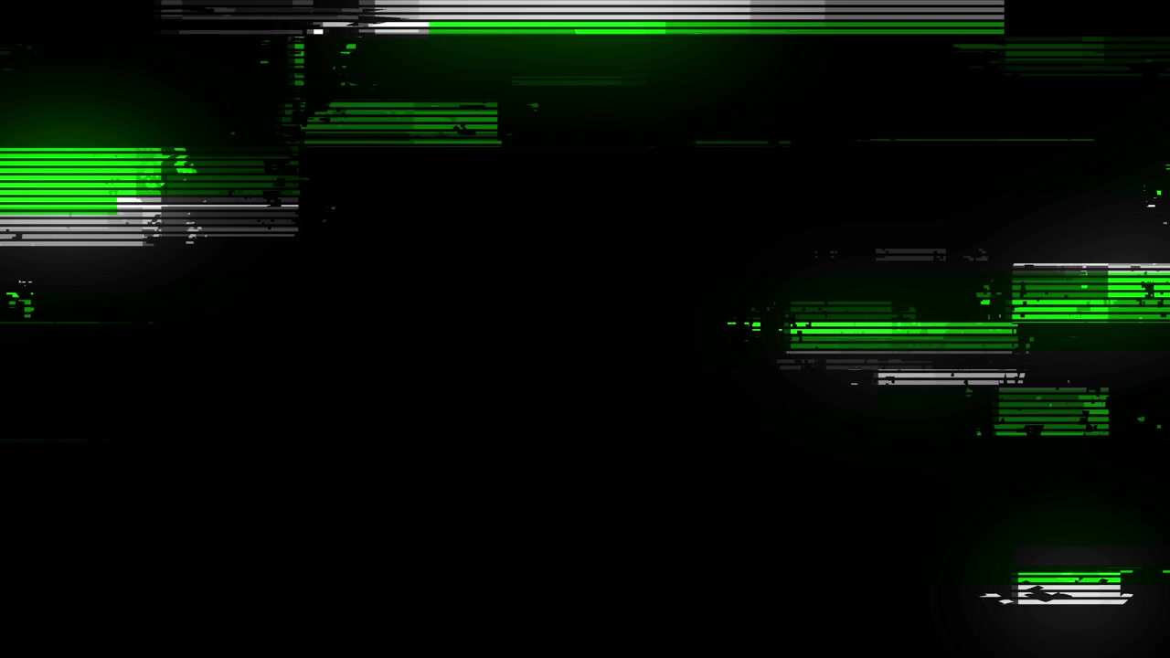 Digital Glitch Effect with Green and Blue Light Streaks
