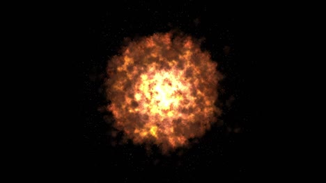 gráficos de movimiento de explosión de fuego con fondo nocturno