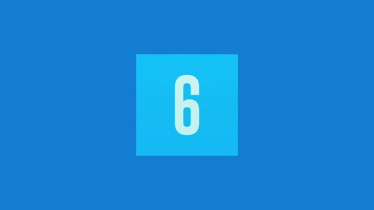 Blue 3d square countdown from zero to ten on blue background. Alpha channel
