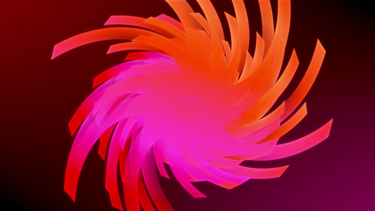 un remolino de cuerda en rojo y naranja girando en el sentido de las agujas del reloj sobre un fondo rojo oscuro en un bucle continuo