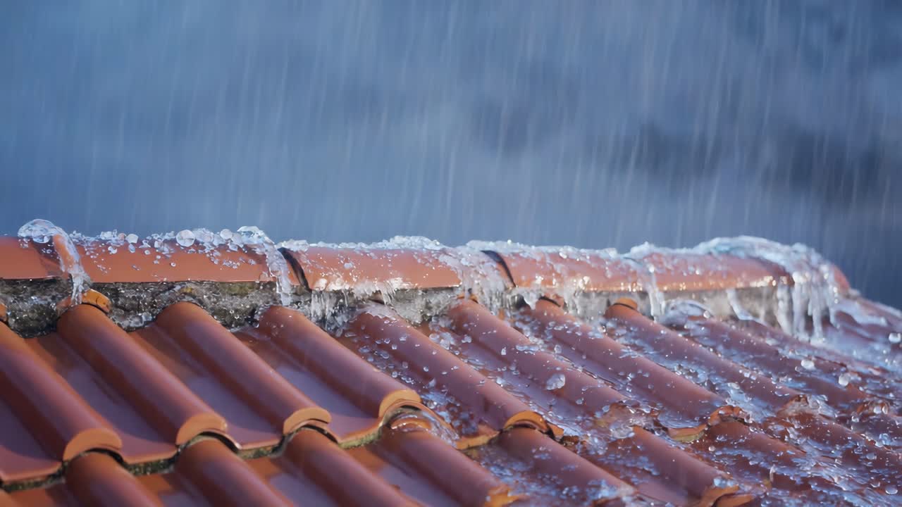 Rain and Ice on Roof Tiles