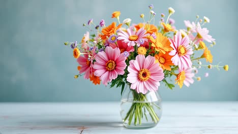 hermoso ramo de flores mixtas en un jarrón