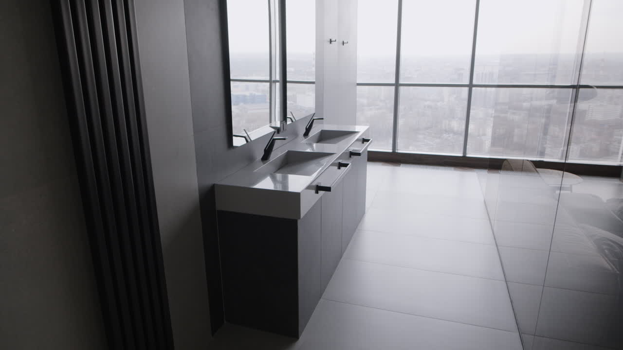 Modern Luxury Bathroom with City View