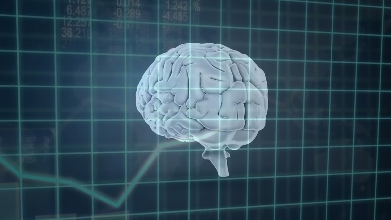 Animation of brain with technology and data processing