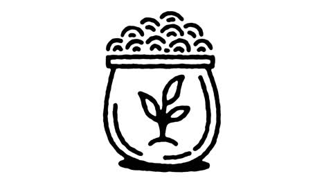 animación del icono de la línea de dibujo de las semillas extendidas