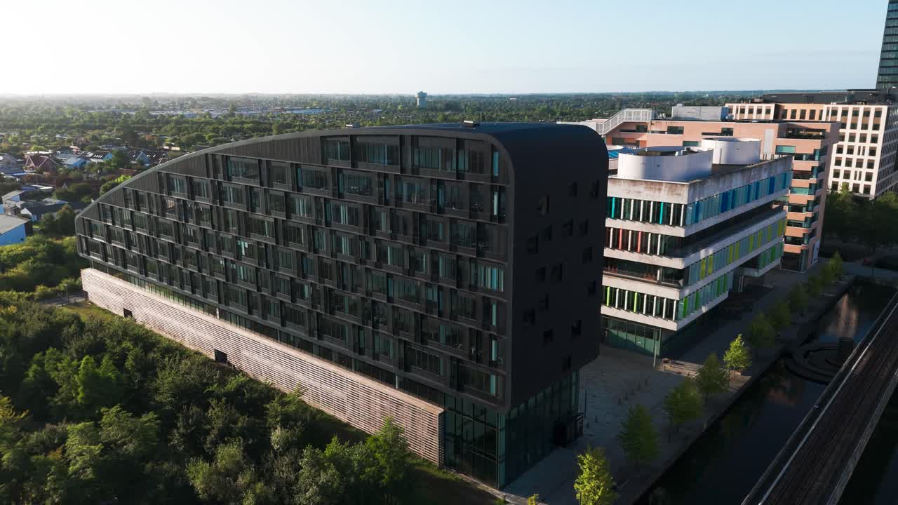 Vista aerea dell'iconico edificio per uffici premium Winghouse a Copenaghen