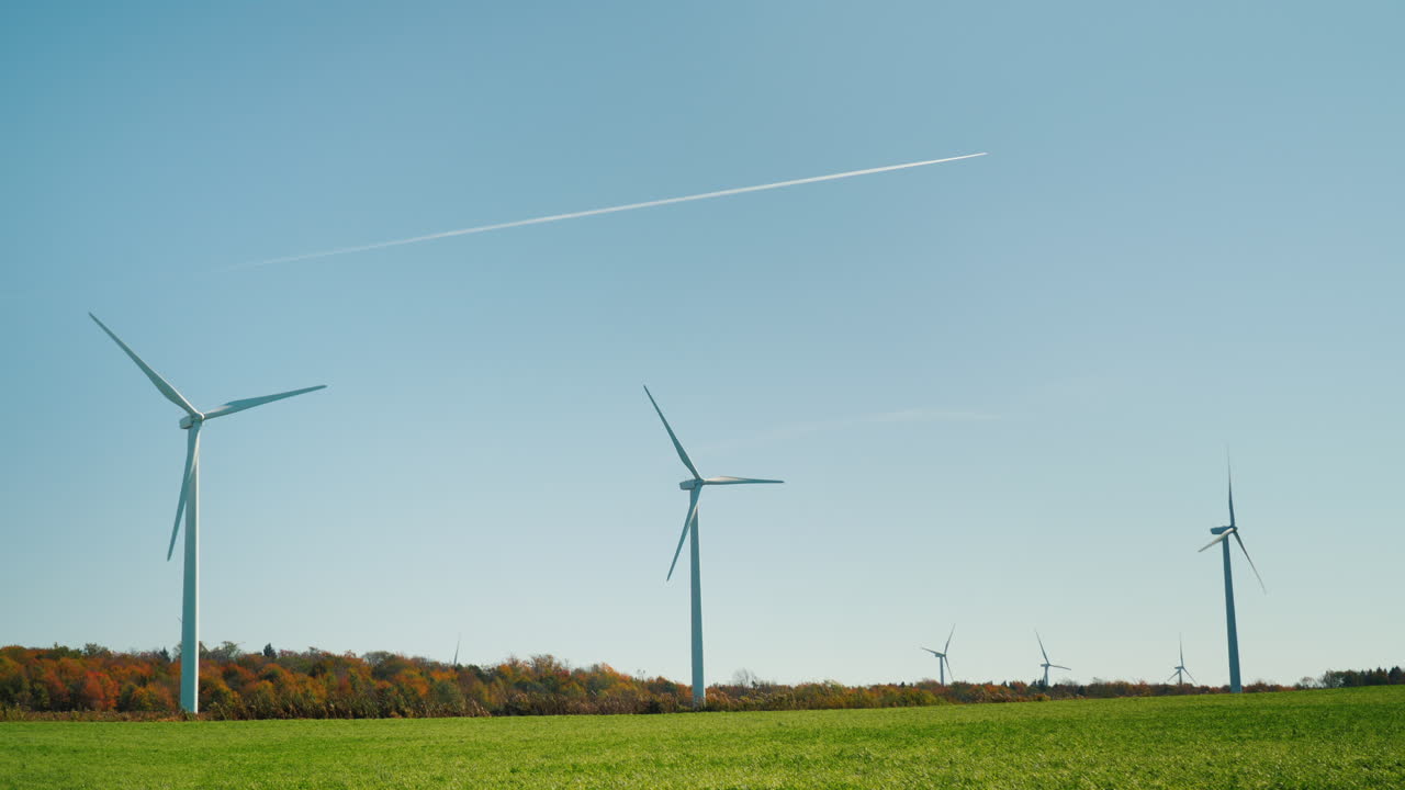 풍력 터빈 위의 제트 트레일