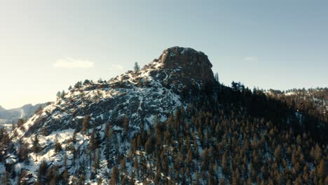 drone shot of snowy mountains and hills